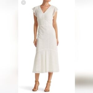 Ralph Lauren flutter sleeves midi dress